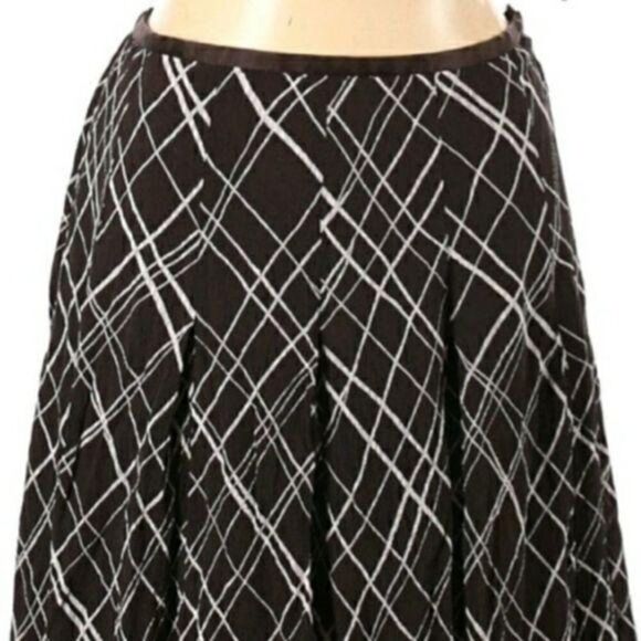 Ellen Tracy Parochial Crinkle Silk Pleated Plaid Full Tea Length Skirt Sz 14 - Picture 5 of 10